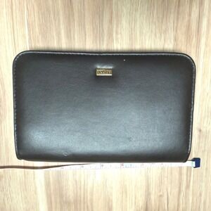 Buxton Brown Trifold Organizer Wallet with Mirror and Zip Pockets